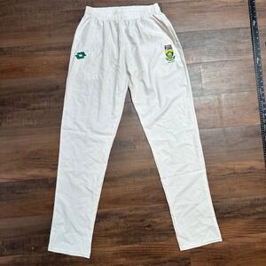 Lotto‎ South Africa Proteas Cricket Pants Mens Large White Athletic Trousers